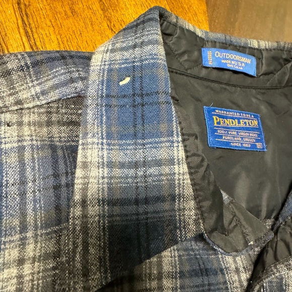 Vintage Pendleton Outdoorsman Wool Flannel Button Up Shirt Size XL - Picture 6 of 7